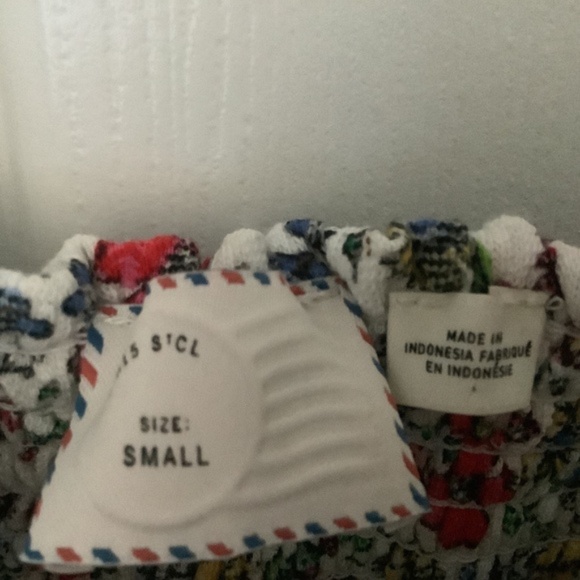 Anthropologie Postmark Floral Button-Down Corset Top w/ Striped Straps S NEW - Picture 9 of 10